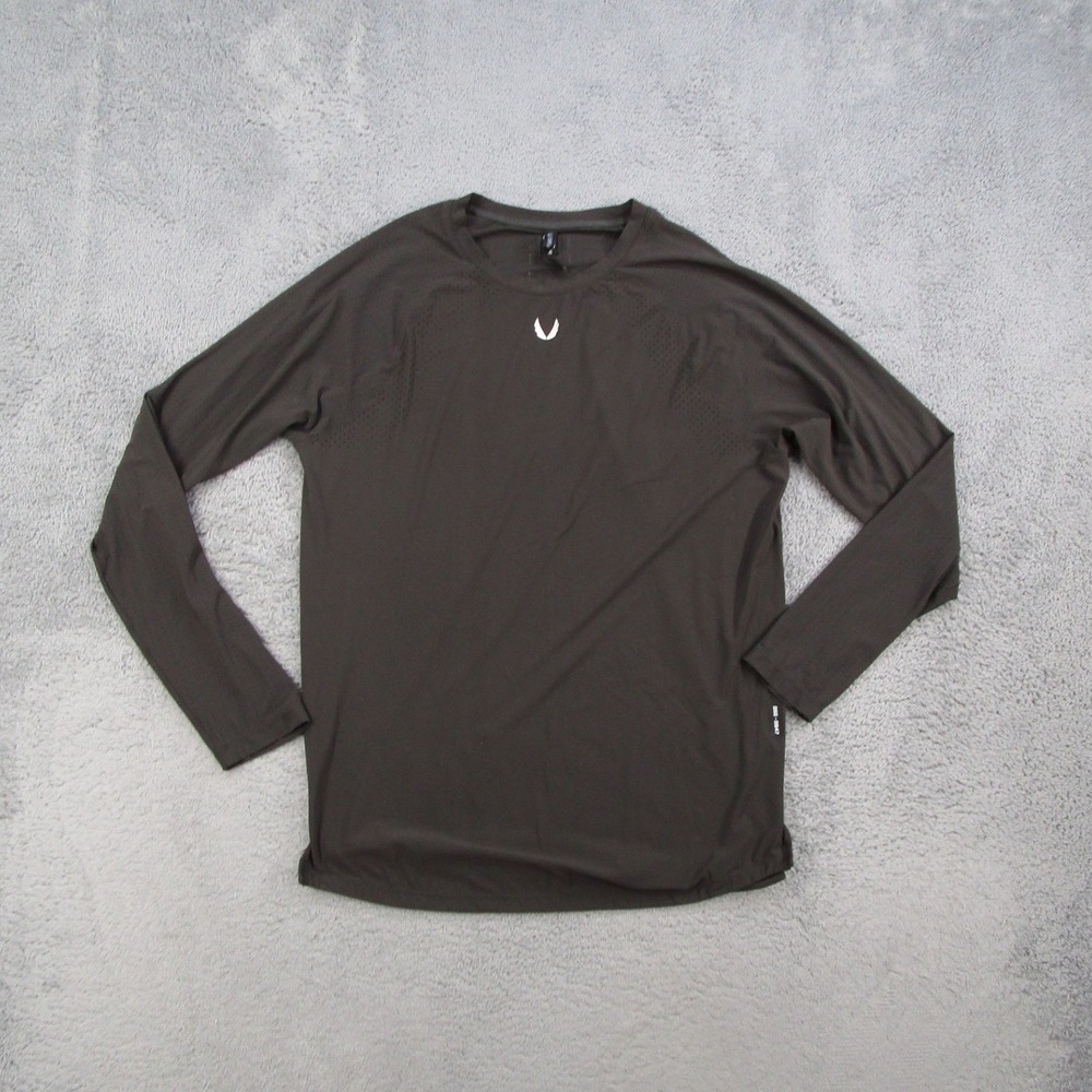 ASRV Training Shirt Mens Medium Brown Long Sleeve Perforated DSG-0947